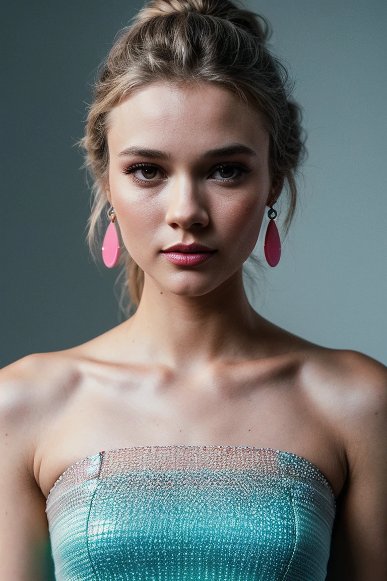 (Masterpiece, best quality), stunningly beautiful Lili Reinhart, small breasts, erect nipples, Trypan Blue transparent Chest sarashi, eyelashes, beautiful face, cinematic composition, detailed skin, detailed, detailed face, ((full body intricate, vibrant, photo realistic, realistic, dramatic, sharp focus, 8k))