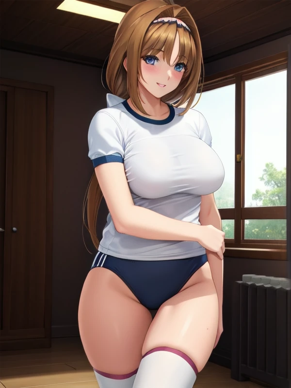 <lora:takamori_haruka_v5:1>takamori haruka,gym uniform,1girl, (hyper extreme detailed),(masterpeace),(hyper extreme),(photorealistic),CG,(colour:1.2), beautiful lighting,light from the front,official art,dark light,best quality,4k,8k, high quality, game cg,