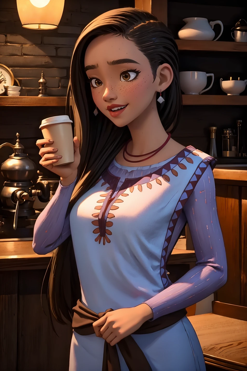 nsfw, 8k,highres, best quality,1girl, looking at viewer,face viewer, indoors, coffee, coffee shop, 
<lora:washav3:0.8>