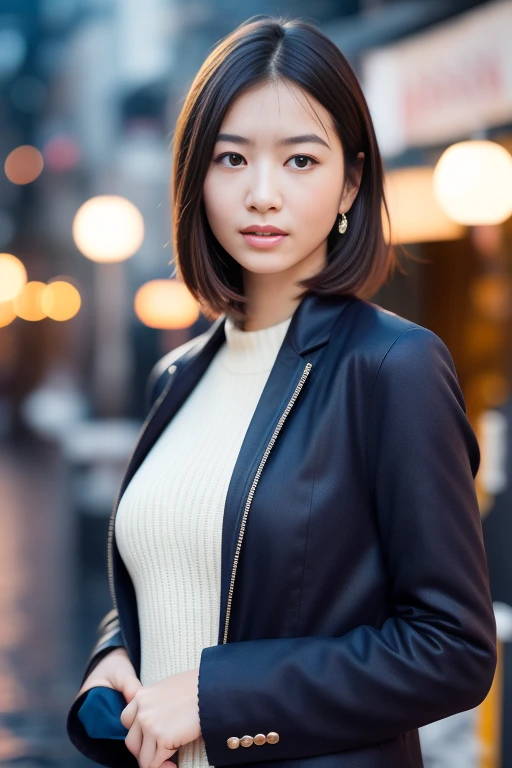 1girl,(RAW photo, best quality), (realistic, photo-realistic:1.4), masterpiece, an extremely delicate and beautiful, extremely detailed, 2k wallpaper, Amazing, finely detail, extremely detailed CG unity 8k wallpaper, ultra-detailed, highres, soft light, beautiful detailed girl, extremely detailed eyes and face, beautiful detailed nose, beautiful detailed eyes,cinematic lighting,perfect anatomy,slender body,smiling ,(bokeh:1.3)
in front of izakaya,narrow street like nakano,lights reflected on wet floor,after rain,night time,shop sign lights,winter night
wearing cashmere jacket
<lora:okamotonatsumi_lora:0.7>