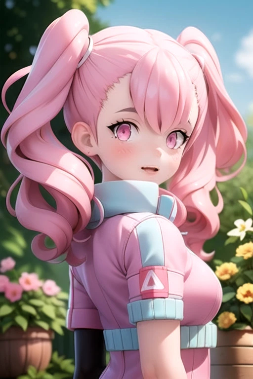 (best quality:1.1), (masterpiece:1.4), sketch, looking at viewer, , depth of field, , , 1girl, solo, <lora:ellie_synduality_noir:0.96>, ellie_synduality_noir, pink hair, pink eyes, long hair, , , catwoman costume, garden,