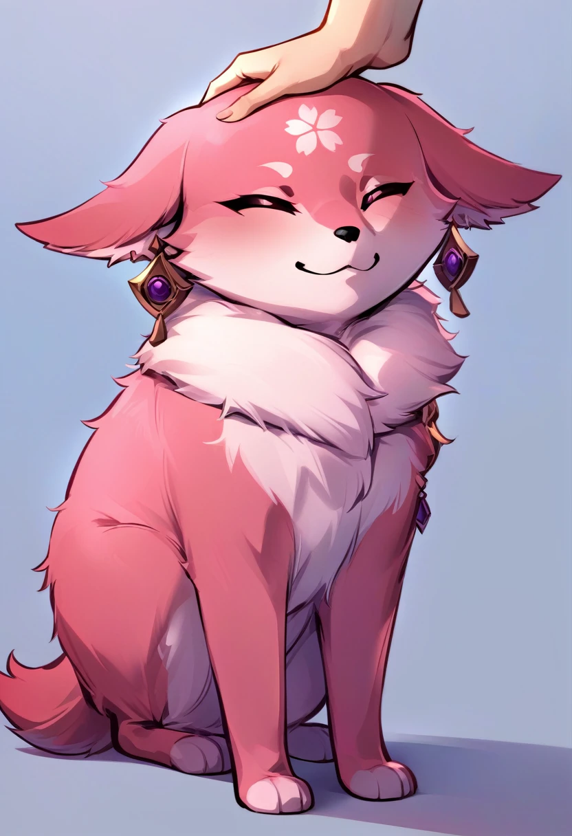 YaeMikoFox, no humans, earrings, <lora:YaeMikoFoxXL:1>, smirk, headpat,