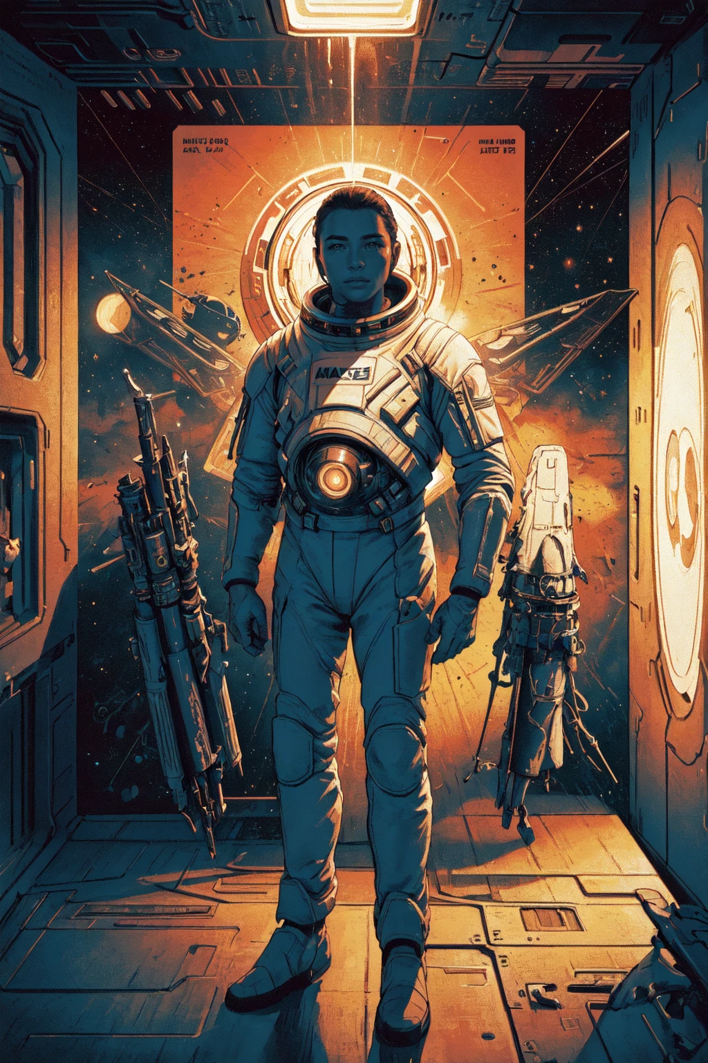 (masterpiece, best quality:1.2), intricate details, centered, realistic <lora:reticulationnoisegradientV1:1> reticulatingnoisegradientstyle, space sci-fi movie poster