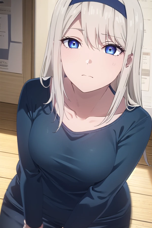 keishirogane, <lora:kei shirogane s3-lora-nochekaiser:1>,
kei shirogane, long hair, blonde hair, blue eyes, white hair, hairband,
BREAK shirt, long sleeves, blue shirt, pants, yellow pants, collarbone,
BREAK indoors, classroom,
BREAK looking at viewer, (cowboy shot:1.5),
BREAK <lyco:GoodHands-beta2:1>, (masterpiece:1.2), best quality, high resolution, unity 8k wallpaper, (illustration:0.8), (beautiful detailed eyes:1.6), extremely detailed face, perfect lighting, extremely detailed CG, (perfect hands, perfect anatomy),