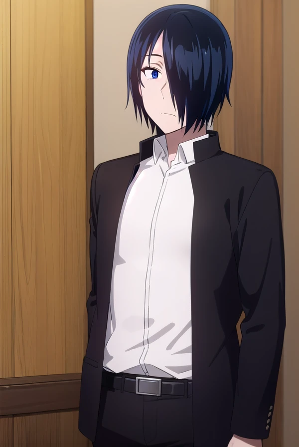 yuuishigami, <lora:yuu ishigami s3-lora-nochekaiser:1>,
yuu ishigami, black hair, blue hair, male focus, (hair over one eye:1.5), (black eyes:1.3),
BREAK shirt, school uniform, jacket, white shirt, open clothes, black jacket, gakuran,
BREAK indoors, classroom,
BREAK looking at viewer, (cowboy shot:1.5),
BREAK <lyco:GoodHands-beta2:1>, (masterpiece:1.2), best quality, high resolution, unity 8k wallpaper, (illustration:0.8), (beautiful detailed eyes:1.6), extremely detailed face, perfect lighting, extremely detailed CG, (perfect hands, perfect anatomy),