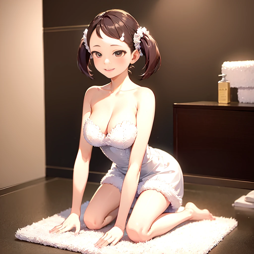 ((Kneeling:1.3)),<lora:back:1.0>,((bath room:1.2)),(Lotion Play Air Mat),((Sex worker:1.3)),((dress:1.2)),1girl, solo, (masterpiece:1.2), best quality, ,,(RAW photo, best quality), (realistic, photo-realistic:1.4), masterpiece, an extremely delicate and beautiful, extremely detailed, 2k wallpaper, Amazing, finely detail, extremely detailed CG unity 8k wallpaper, ultra-detailed, <lora:becky_blackbell:1>,becky blackbell, hairclip, smile, flat chest