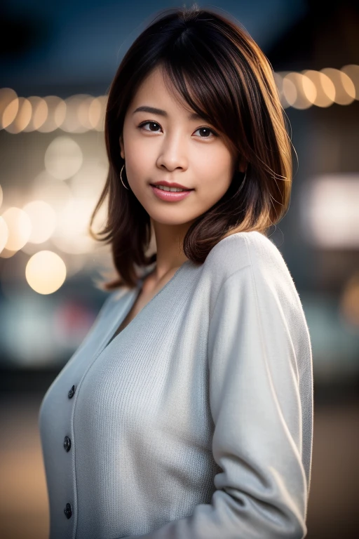 1girl,(wearing a sweater:1.2),(RAW photo, best quality), (realistic, photo-realistic:1.4), masterpiece, an extremely delicate and beautiful, extremely detailed, 2k wallpaper, Amazing, finely detail, extremely detailed CG unity 8k wallpaper, ultra-detailed, highres, soft light, beautiful detailed girl, extremely detailed eyes and face, beautiful detailed nose, beautiful detailed eyes,cinematic lighting,city lights at night,autumn scenery,at a park,perfect anatomy,slender body,smiling ,blonde hair <lora:wakayamashion_lora:0.8>