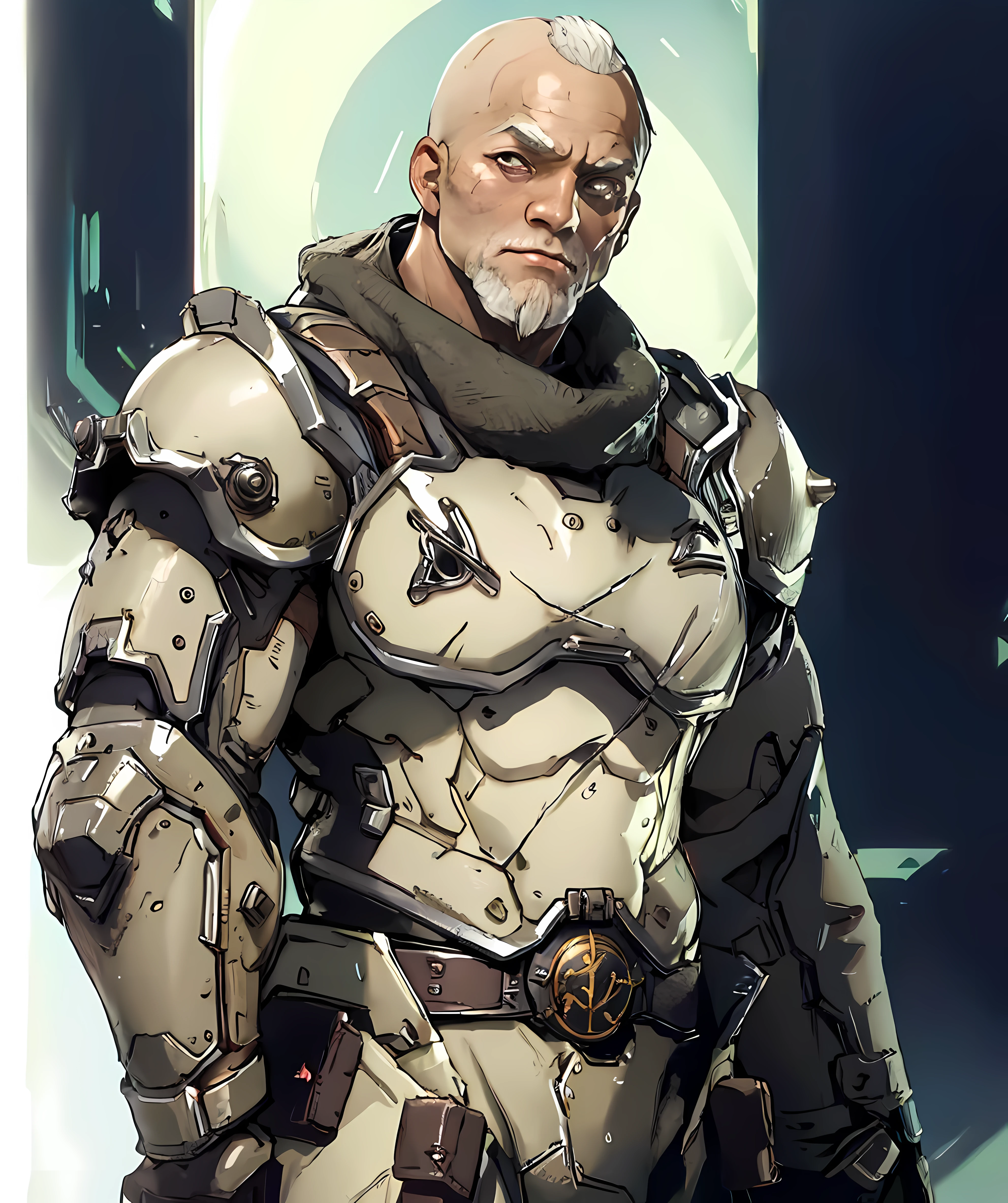 commander_valen, standing, looking at viewer, armor, muscular <lora:Valen:0.8>