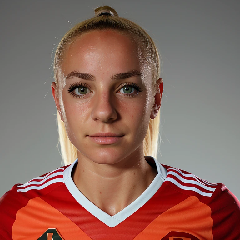 <lora:3LLYT54NH4:1> <lora:lon:1> realistic female footballer headshot, football kit