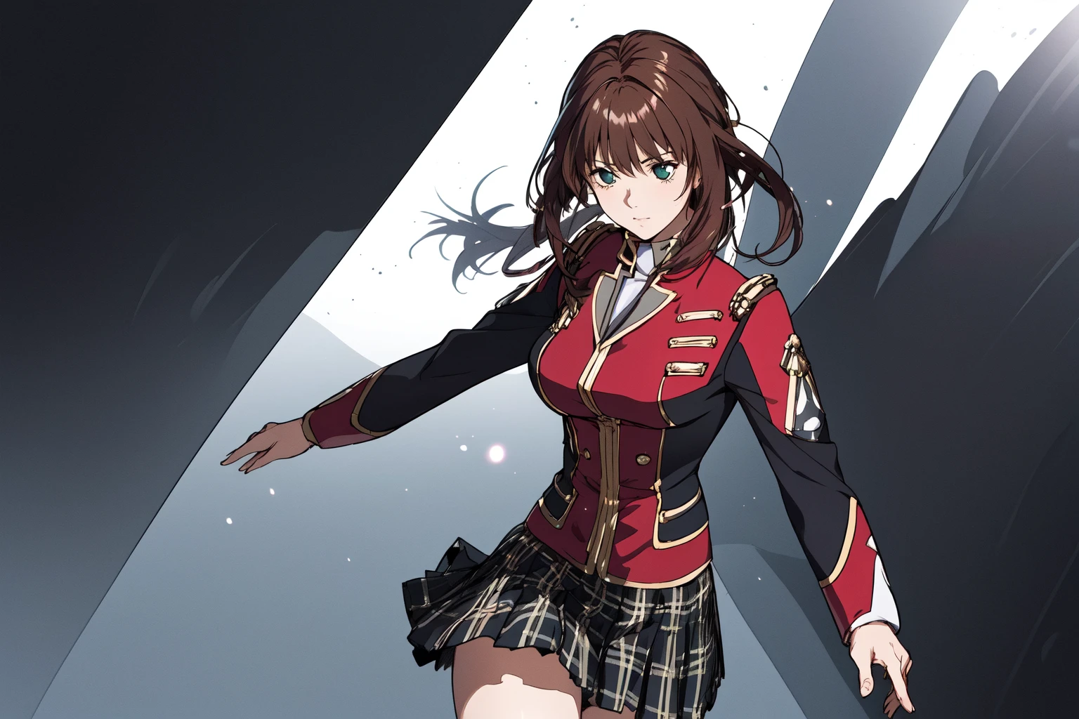 (RAW photo, best quality), 1girl, natural lighting, solo,
<lora:srw_setsuko_ohara_v1_2-000005:1>, setsuko ohara, uniform, plaid skirt,