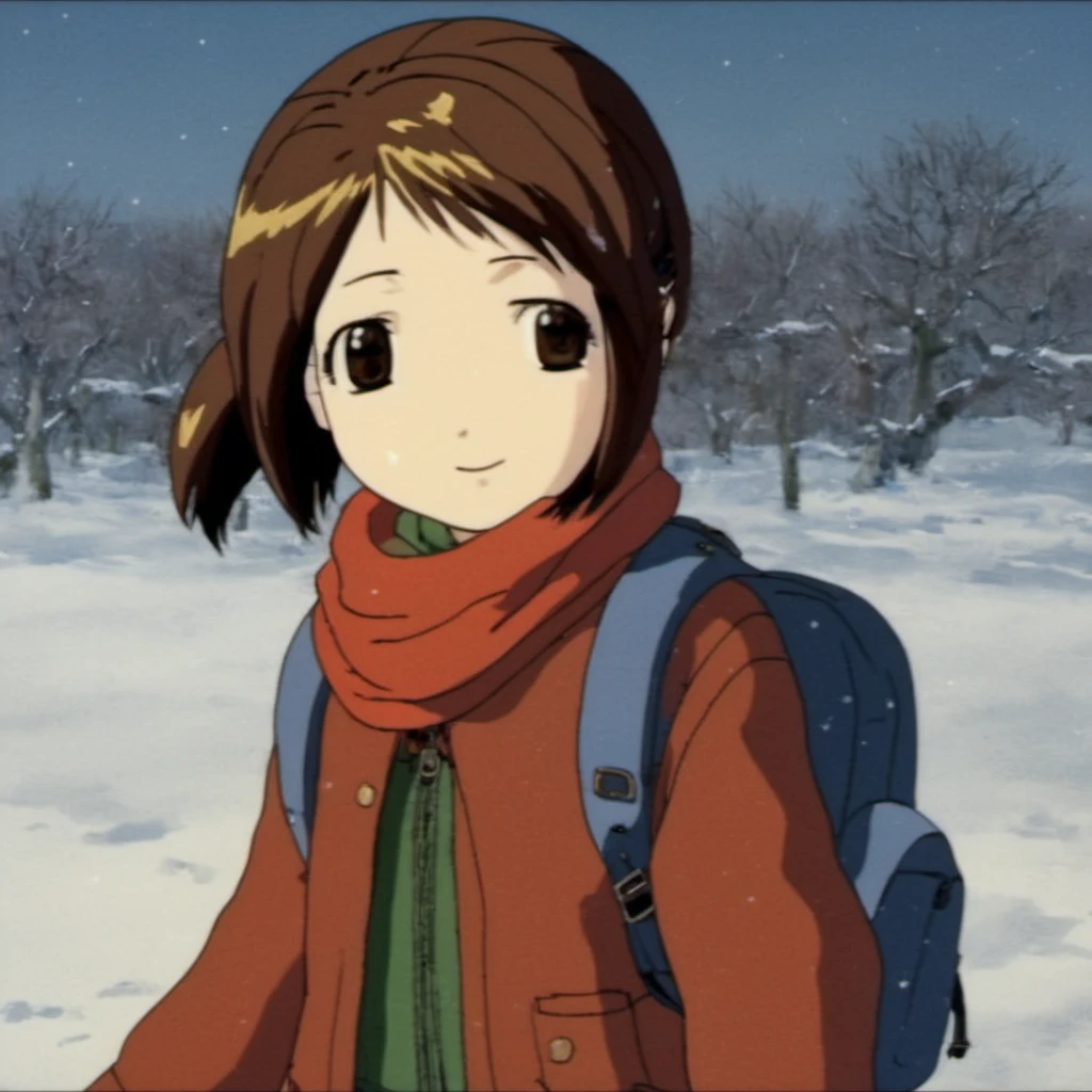 masterpiece, best quality, 1girl, shiina_figure17fsefgas, fine-face, detailed face, looking at viewer, light smile, snow_field, [school_backpack], upper body, ,child, classic painting by Leonardo da Vince, <lora:figure17Lora_XL-000004:1>