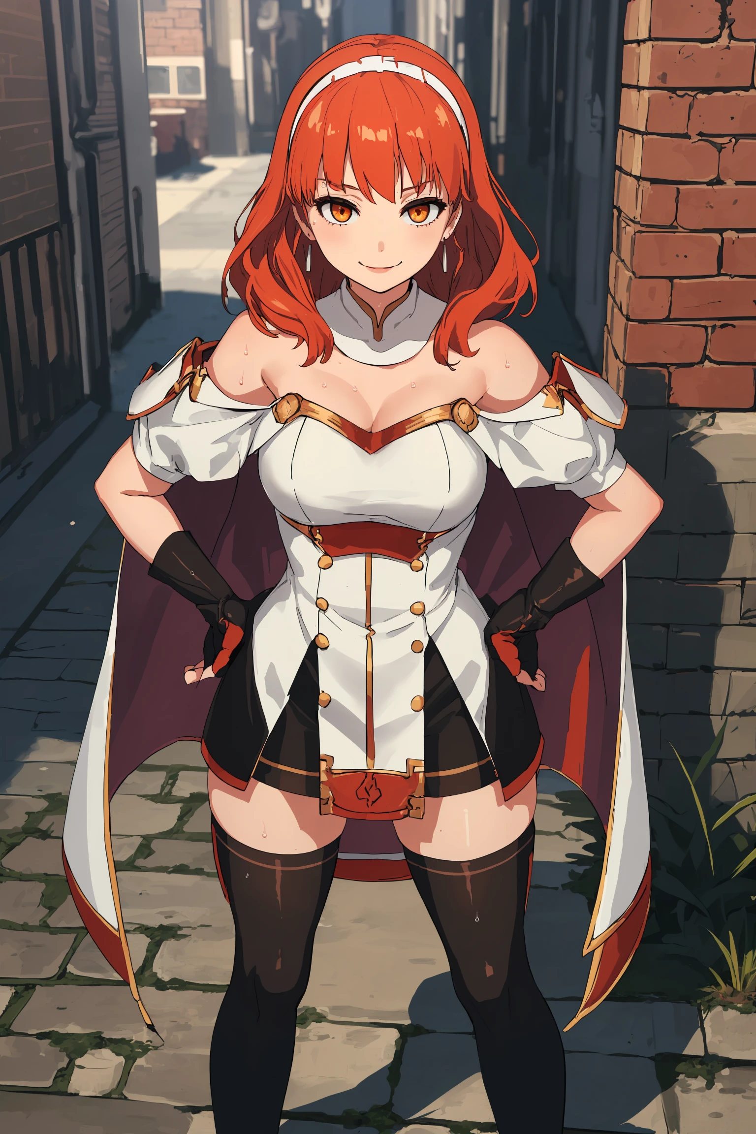 Pyrrha Nikos, ojos verdes, cabello rojo, cola de caballo, pelo largo, obra maestra, mejor calidad, muy detallado, a chicas anime in kimono dress with a sword posing for a
picture, hombro desnudo,open kimono, evil sonrisa, boca abierta, top corto , , sonrisa,
estilo anime ecchi, chicas anime, estilo ecchi, ecchi, arte animado digital!!, En estilo anime, Obra oficial, visual
novel cg, hermosa chica anime, estilo anime 4k, kimono pencil skirt, vientre expuesto, ombligo expuesto,
abdomen expuesto, vientre bajo expuesto, exterior, arquitectura japonesa, temple