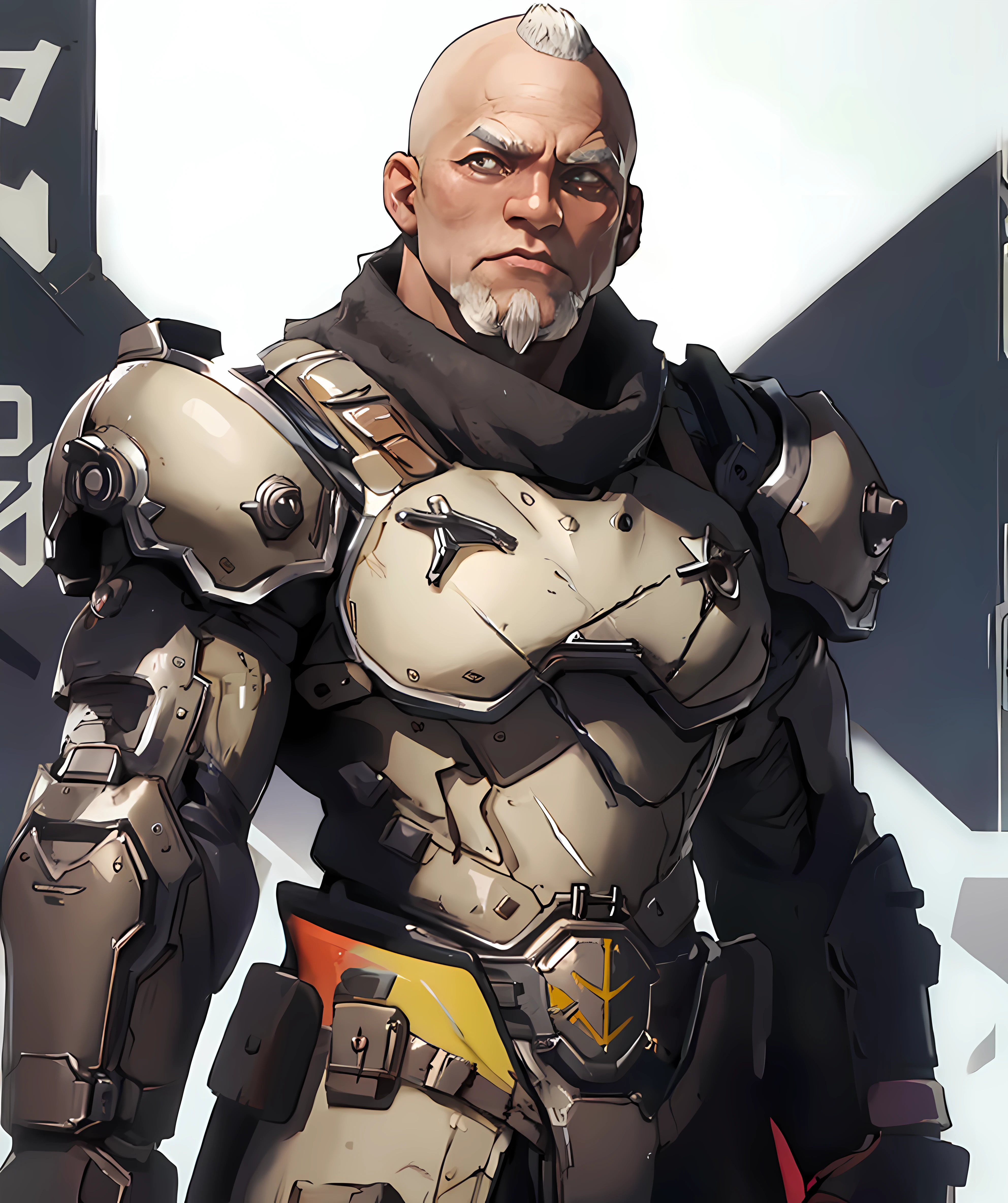 commander_valen, standing, looking at viewer, armor, muscular <lora:Valen:0.8>