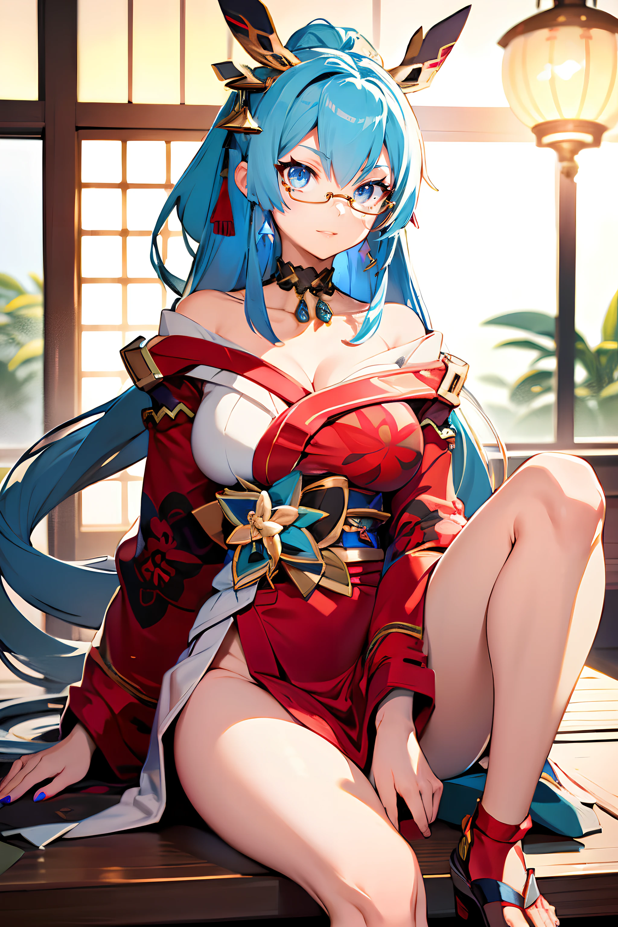 tobacco、penis、Titty fuck、shrine maiden、blue hair、NSFW