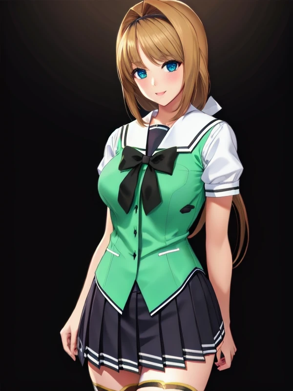 takamori haruka, 1girl,school uniform, green shirt, white skirt, sailor collar, black legwear, loafers,miniskirt <lora:takamori_haruka_v5:1>, (hyper extreme detailed),(masterpeace),(hyper extreme),(photorealistic),CG,(colour:1.2), beautiful lighting,light from the front,official art,dark light,best quality,4k,8k, high quality, game cg,