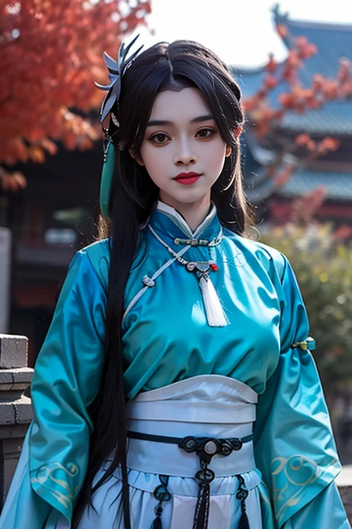 ltra-detailed,highly detailed,best quality,masterpiece,illustration,realistic,photorealistic,
1girl, solo, cosplay,
yueqingshu, hanfu, chinese clothes, china dress,aqua theme clothes, jewelry, chest jewel,
upper body, looking at viewer,
<lora:yueqingshu_v1_06:0.9>