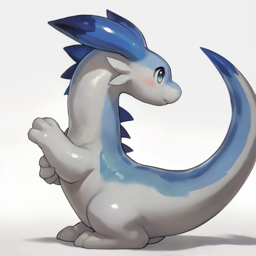 <lora:Chillet_Palworld_v1.0_:1> side view, white background, full-length portrait, by wkar, by darkgem