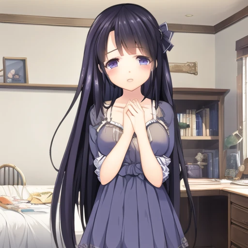 medium breasts ,crying,bedroom,beautiful detailed eyesï¼Studio Lighting,{{masterpiece}}, illustration,{best quality},delicate details,refined renderingï¼
extremely detailedï¼ ((ultra-detailed)), (illustration), (detailed light),dramatic_shadow,ray_tracingï¼{an extremely delicate and beautiful girl},style of cygames,out-of-frame censoring, masterpiece, best quality,, masterpiece, <lora:wenzhi:1>, masterpiece, best quality,