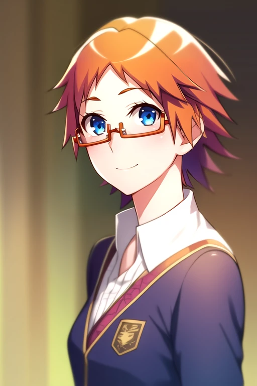 photorealistic, (4k), depth of field, (Masterpiece), (realistic skin texture), extremely detailed, intricate, hyper detailed, high resolution, professional photography, bokeh, depth of field, sharp detail, best quality, , 1girl, solo, <lora:mikan_akemi:0.98>, mikan_akemi, orange hair, blue eyes, short hair, , red-framed eyewear, under-rim eyewear, semi-rimless eyewear, pharaoh costume, grimdark, HDR