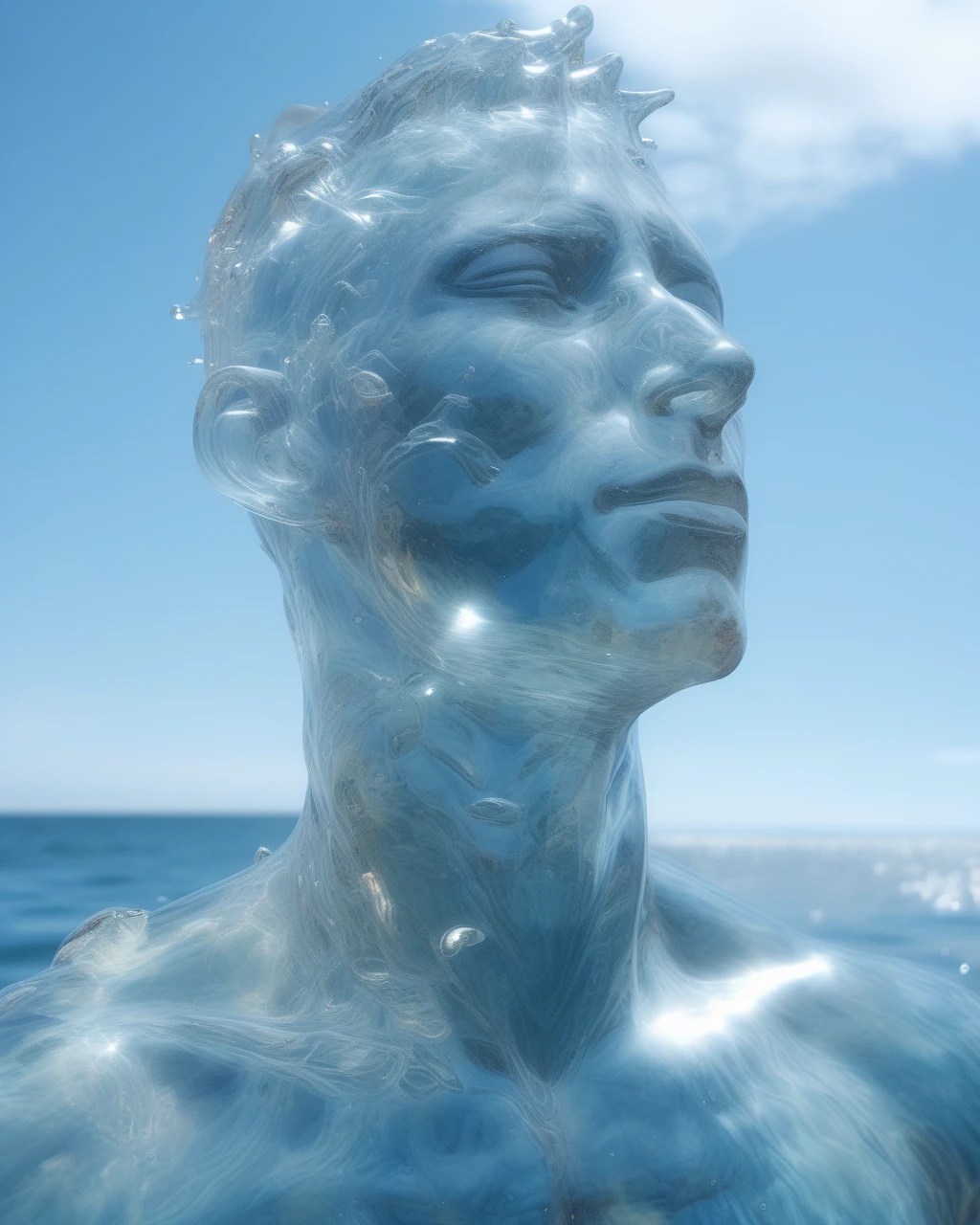 male water elemental,
portrait, close up shot, front view shot,
fully transparent body,
(open eyes:1.2), closed mouth.
ocean and sky background.
<lora:MaleWaterElemental_Portrait_v1:1>
