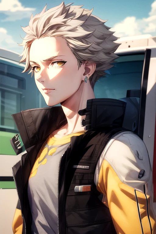 (best quality:1.1), (masterpiece:1.4), photorealistic, , upper body, , , , 1boy, solo, male focus, <lora:tokio_synduality_noir:0.88>, tokio_synduality_noir, grey hair, yellow eyes, , , superhero fiction, High resolution