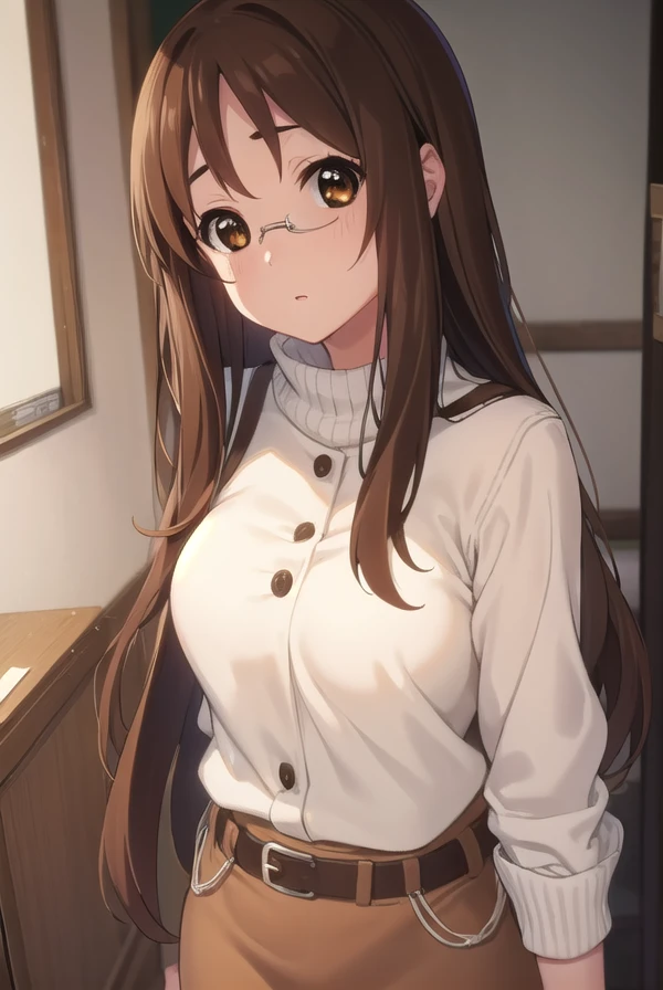 sawakoyamanaka, <lora:sawako yamanaka s2-lora-nochekaiser:1>,
sawako yamanaka, (brown eyes:1.5), brown hair, glasses, long hair,
BREAK belt, official style, pantyhose, teacher, dress, light brown dress, skirt, pencil skirt,
BREAK indoors, classroom,
BREAK looking at viewer, (cowboy shot:1.5),
BREAK <lyco:GoodHands-beta2:1>, (masterpiece:1.2), best quality, high resolution, unity 8k wallpaper, (illustration:0.8), (beautiful detailed eyes:1.6), extremely detailed face, perfect lighting, extremely detailed CG, (perfect hands, perfect anatomy),