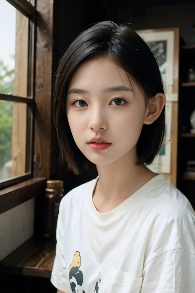 white shirt,1girl,best quality,masterpiece,illustration,an extremely delicate and beautiful,CG,unity,8k wallpaper,Amazing,finely detail,masterpiece,official art,extremely detailed CG unity 8k wallpaper,incredibly absurdres,huge filesize,ultra-detailed,highres,extremely detailed,beautiful detailed girl,light particles,realistic,x-ray,soft light,full frontal, <lora:jiayi:0.7>