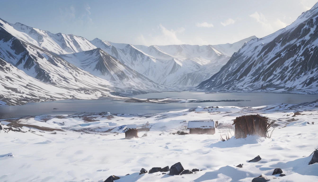 snowy landscapes,<lora:Snowy Landscapes:0.6>,outdoors,no humans,scenery,, masterpiece, best quality,