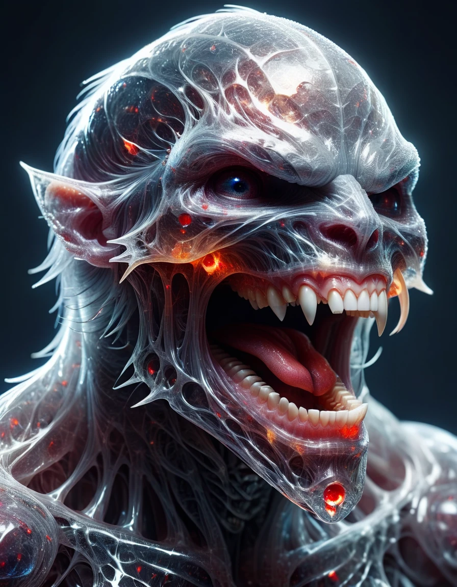 vampire with piercing fangs made of ral-glydch, sharp focus, masterpiece, sharp details, sfw, focus on face,, ral-czmcrnbw <lora:ral-czmcrnbw-sdxl:1>