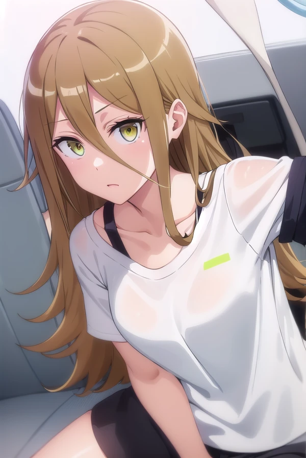 rumikaaina, <lora:rumika aina s1-lora-nochekaiser:1>,
rumika aina, long hair, brown hair, hair between eyes, (green eyes:1.3),
BREAK shirt, white shirt, collarbone, short sleeves, shorts, black shorts,
BREAK indoors, gym,
BREAK looking at viewer,
BREAK <lyco:GoodHands-beta2:1>, (masterpiece:1.2), best quality, high resolution, unity 8k wallpaper, (illustration:0.8), (beautiful detailed eyes:1.6), extremely detailed face, perfect lighting, extremely detailed CG, (perfect hands, perfect anatomy),