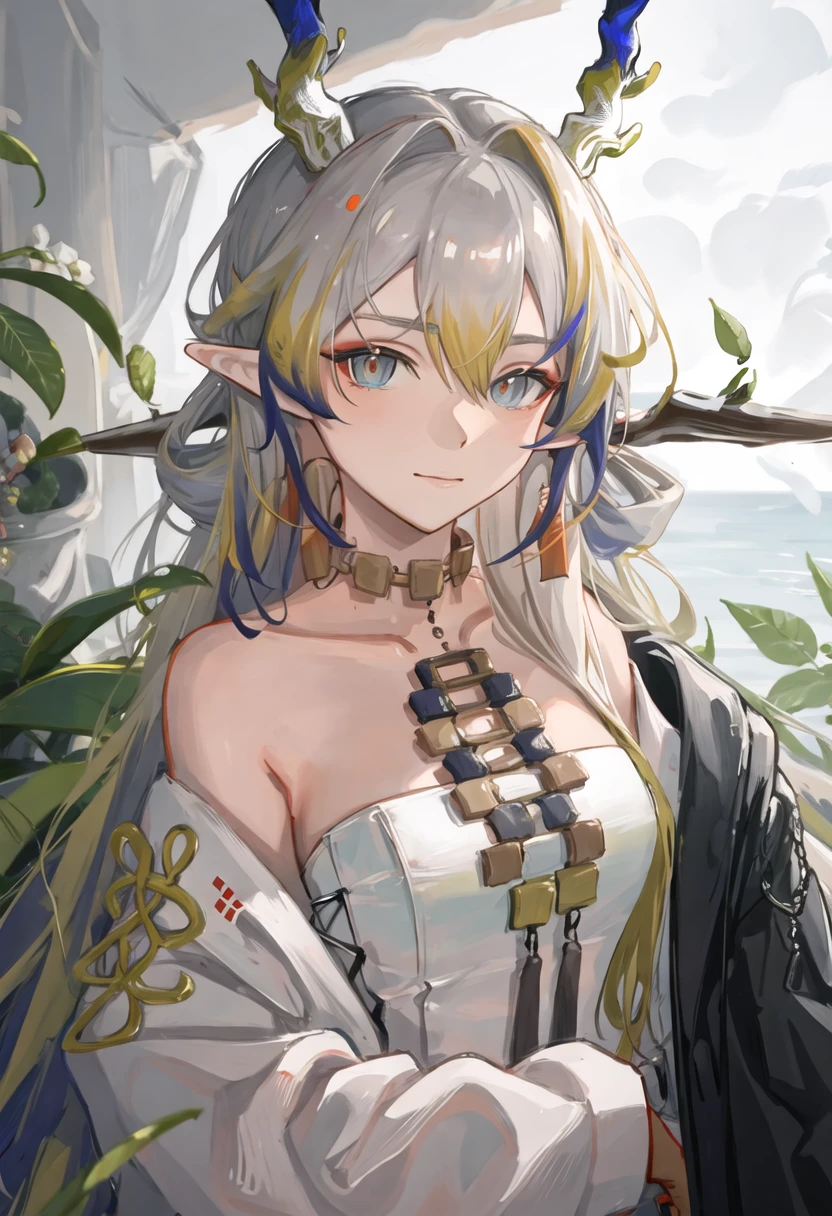 art modern 8k full HD Girl Naruto crut espetado hort raspado baixo molhado com gel yelow pred brilhante hair alce horns, hair diamond , black fire eyes fair skin smooth metal earrings, patterned induan evil face + tatuagem de cobra em volta dos olhos head raised elegant standing stunning beauty, pure perfection night On the water half body, forest, depth of field, staring at the camera, two-dimensional desenho a lápis 8b giz de cera em grafite perfeito riscos fortes style