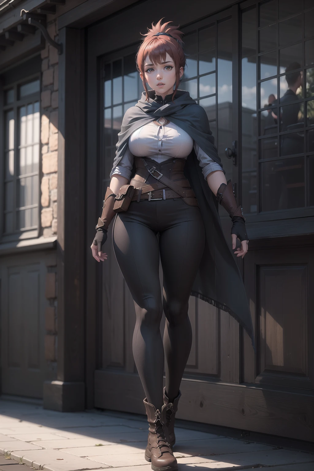 marci,full body,solo,cape,boots,belt,pouch,belt pouch,fingerless gloves,outdoors,
large breasts,pose,(pants,slim legs,long legs:1.2),
masterpiece,best quality,ultra detailed,highres,absurdres,
<lora:neg4all_bdsqlsz_V3.5:1>,<lora:marci_V1.1:0.7>,