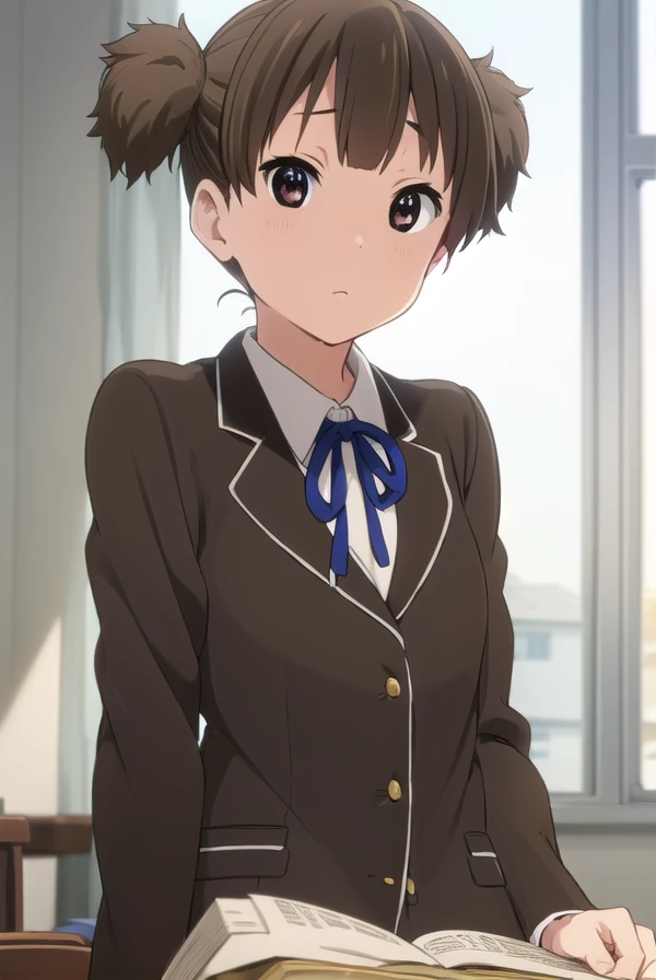 junsuzuki, <lora:jun suzuki s2-lora-nochekaiser:1>,
jun suzuki, short hair, brown hair, twintails, (brown eyes:1.7), short twintails,
BREAK sakuragaoka high school uniform, school uniform, uniform, blazer, shirt, white shirt, collared shirt, skirt, pleated skirt,
BREAK indoors, classroom,
BREAK looking at viewer, (cowboy shot:1.5),
BREAK <lyco:GoodHands-beta2:1>, (masterpiece:1.2), best quality, high resolution, unity 8k wallpaper, (illustration:0.8), (beautiful detailed eyes:1.6), extremely detailed face, perfect lighting, extremely detailed CG, (perfect hands, perfect anatomy),