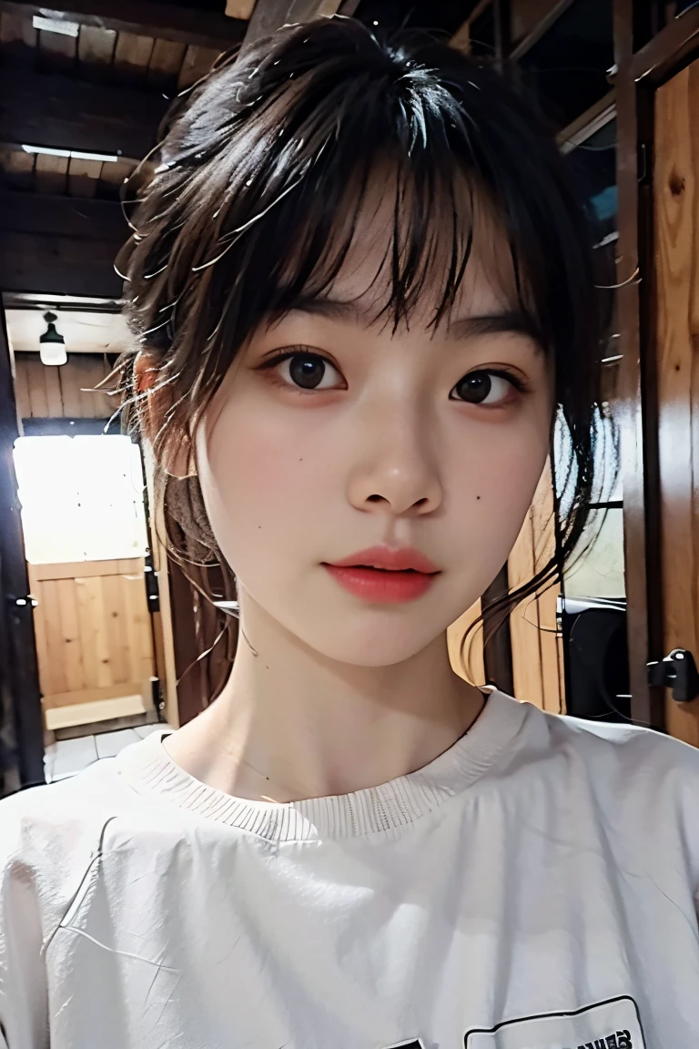 white shirt,1girl,best quality,masterpiece,illustration,an extremely delicate and beautiful,CG,unity,8k wallpaper,Amazing,finely detail,masterpiece,official art,extremely detailed CG unity 8k wallpaper,incredibly absurdres,huge filesize,ultra-detailed,highres,extremely detailed,beautiful detailed girl,light particles,realistic,x-ray,soft light,full frontal, <lora:zhangran:0.7>