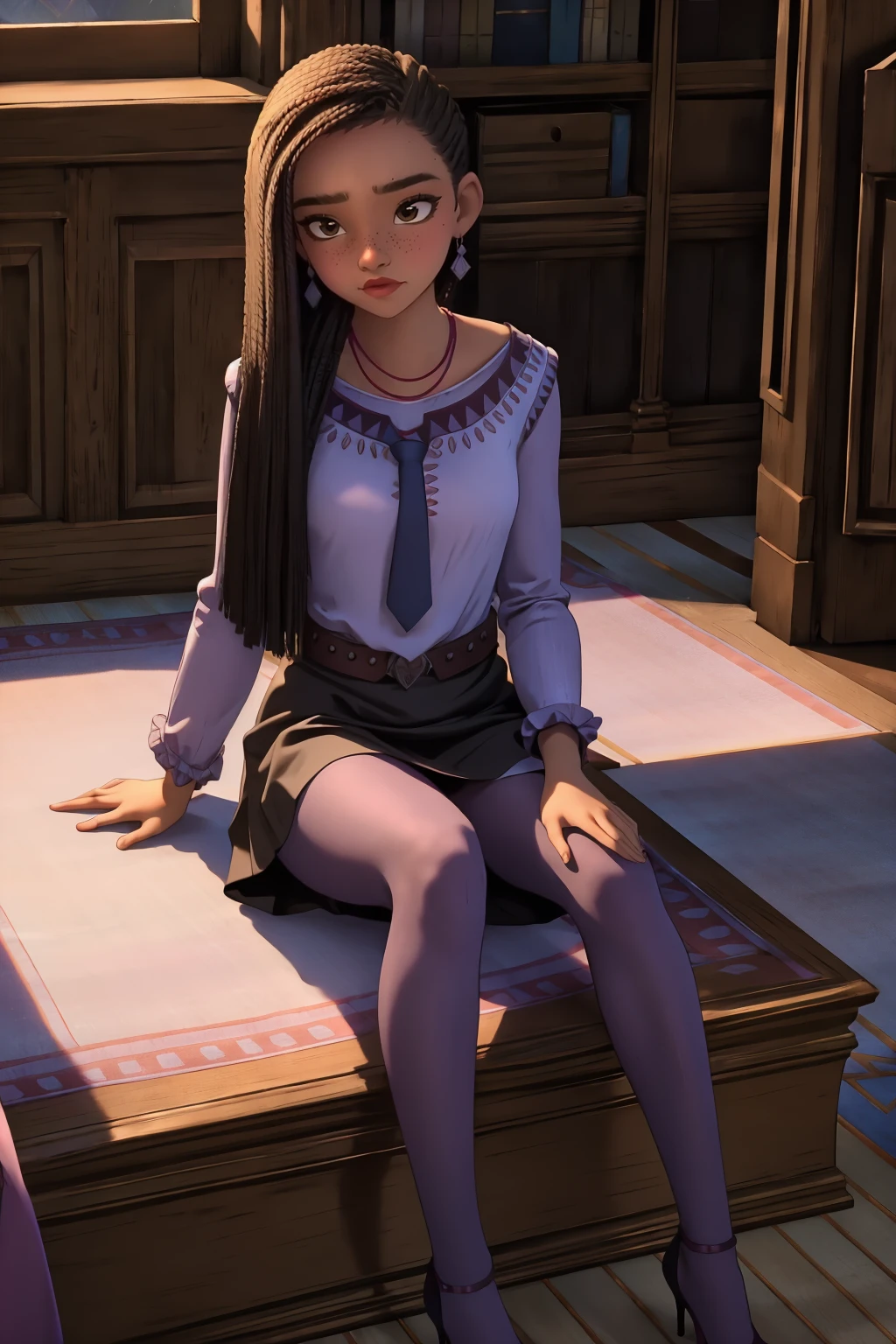 nsfw, 8k,highres, best quality,1girl, looking at viewer, indoors, room light, sitting, shirt, tie, skirt, pantyhose, high heels,
<lora:washav3:0.9>