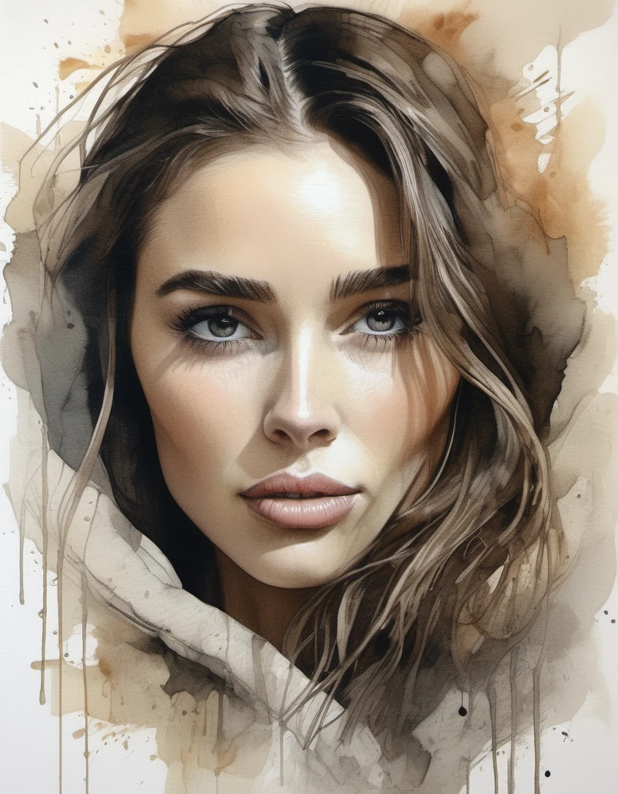 <lora:Olivia Culpo-000004:1>, olvclpmssunv woman,light natural tones , pencil drawing , watercolor drawing, portrait of a woman, detailed eyes, beautiful , highly detailed, soft color tones, soft lighting, detailed lines, sharp, realistic, brush strokes, light hints of paint drips