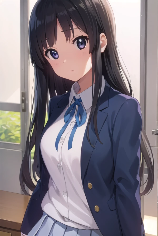 mioakiyama, <lora:mio akiyama s2-lora-nochekaiser:1>,
mio akiyama, long hair, bangs, black hair, (black eyes:1.3), hime cut,
BREAK sakuragaoka high school uniform, school uniform, uniform, blazer, shirt, white shirt, collared shirt, skirt, pleated skirt,
BREAK indoors, classroom,
BREAK looking at viewer, (cowboy shot:1.5),
BREAK <lyco:GoodHands-beta2:1>, (masterpiece:1.2), best quality, high resolution, unity 8k wallpaper, (illustration:0.8), (beautiful detailed eyes:1.6), extremely detailed face, perfect lighting, extremely detailed CG, (perfect hands, perfect anatomy),