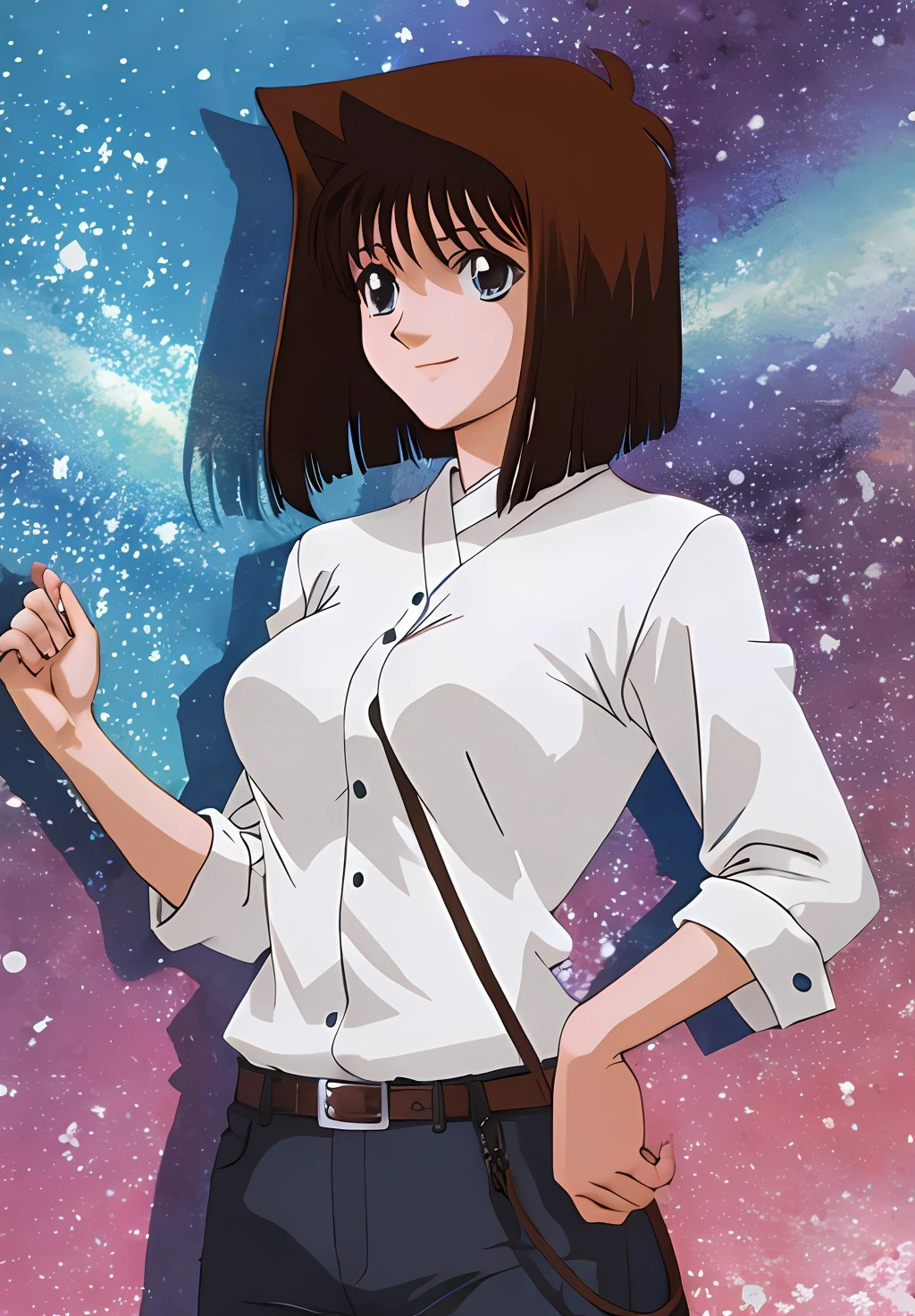 <lora:YuGiOh:1.0>, Anzu, solo, smile,