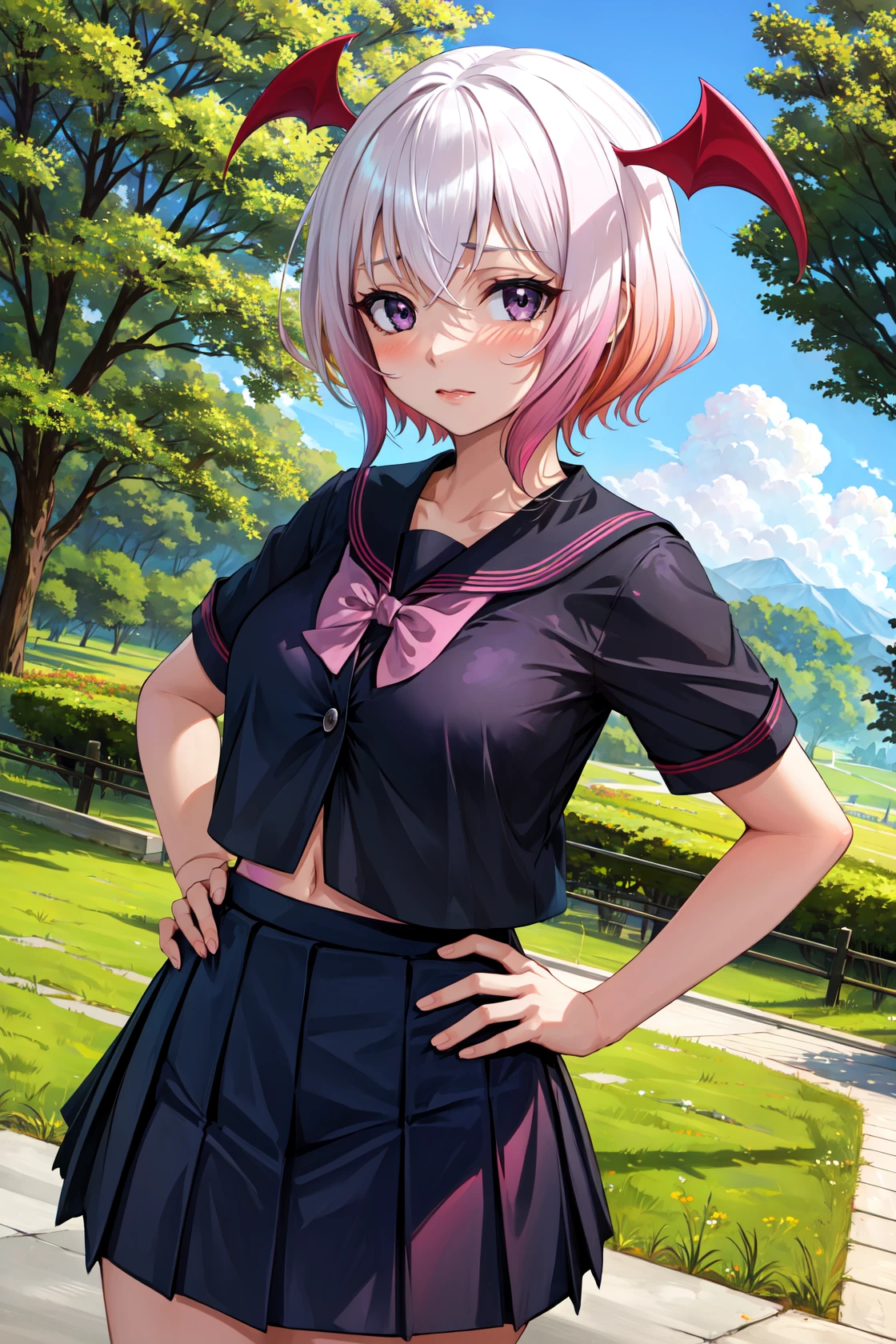 、Peep、A sneak peak、Shyness、blush、embarrassing、blush、peak、High resolution、Full HD、8K quality、、、droopy eyes、、peek from below、、Look at top left、stare、、highlight on eyes、lively eyes、clear eyes、Beautiful eyes、Skirt flip、Holding the skirt in the hands、roll up the skirt、Animal Panties、Panty figure、lift up skirt、thighs、charm、Holding the skirt in the hands、Lower body exposed、I can see your panties、lift the skirt、Skirt flips、garden