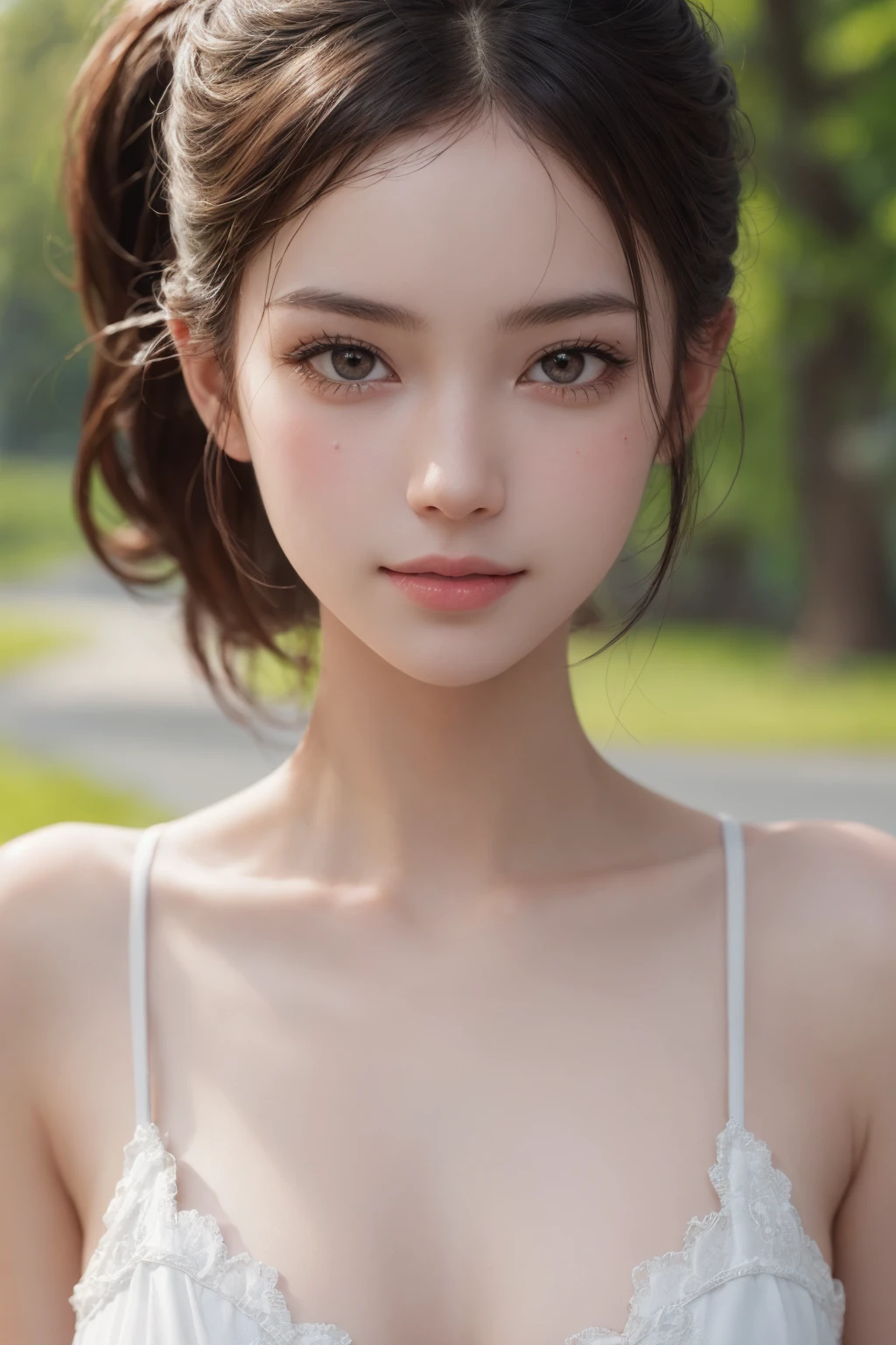 ((((nude)))),Best image quality, Masterpiece level, Ultra-high resolution, realism, Fantasy Theme, weapons, Facial details, girl, single, Hair Bun, Fairy tale theme, Upper Body, Chinese architecture, inflammation, Get more information on outdoor and cinema lighting, Increase overall ambient light detail, Face and eye details, improve the realism of body details, Sharp focus and clarity, Expressionless, White clothes, burgundy color hair, Bright Eyes, Simple Background.