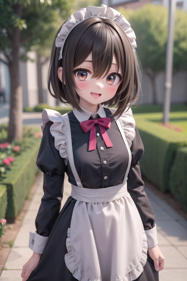insanely detailed, absurdres, ultra-highres, ultra-detailed, best quality,
1girl, solo, nice hands, perfect hands
BREAK
(cleavage:-1.5),
(traditional maid:1.2),
apron, blush, bow, bowtie, frilled apron, frills, long sleeves, maid, maid apron, maid headdress, waist apron, white apron,
(maid costume, maid hair dress:1.3), long skirt
BREAK
happy smile, laugh, open mouth
BREAK
,
standing, cowboy shot, looking at viewer
BREAK
slender, kawaii, perfect symmetrical face, ultra cute girl, ultra cute face, ultra detailed eyes, ultra detailed hair, ultra cute, ultra beautiful
BREAK
fantasy world, garden of a castle, depth of field, ultra detailed background
BREAK
medium breasts
BREAK
(brown hair, brown eyes), short bob cut, hair between eyes
