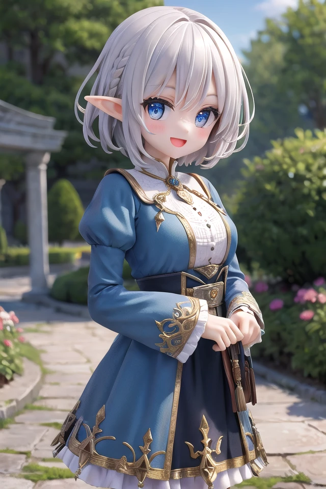 insanely detailed, absurdres, ultra-highres, ultra-detailed, best quality,
1girl, solo, nice hands, perfect hands
BREAK
elf girl, (wearing sorcerer outfit:1.2), (nsfw:-1.5), (navel:-1)
BREAK
happy smile, laugh, open mouth
BREAK
45 angle,
standing, cowboy shot, looking at viewer
BREAK
slender, kawaii, perfect symmetrical face, ultra cute girl, ultra cute face, ultra detailed eyes, ultra detailed hair, ultra cute, ultra beautiful
BREAK
fantasy world, garden of castle, depth of field, ultra detailed background
BREAK
medium breasts,
BREAK
silver hair, elf ear, blue eyes
