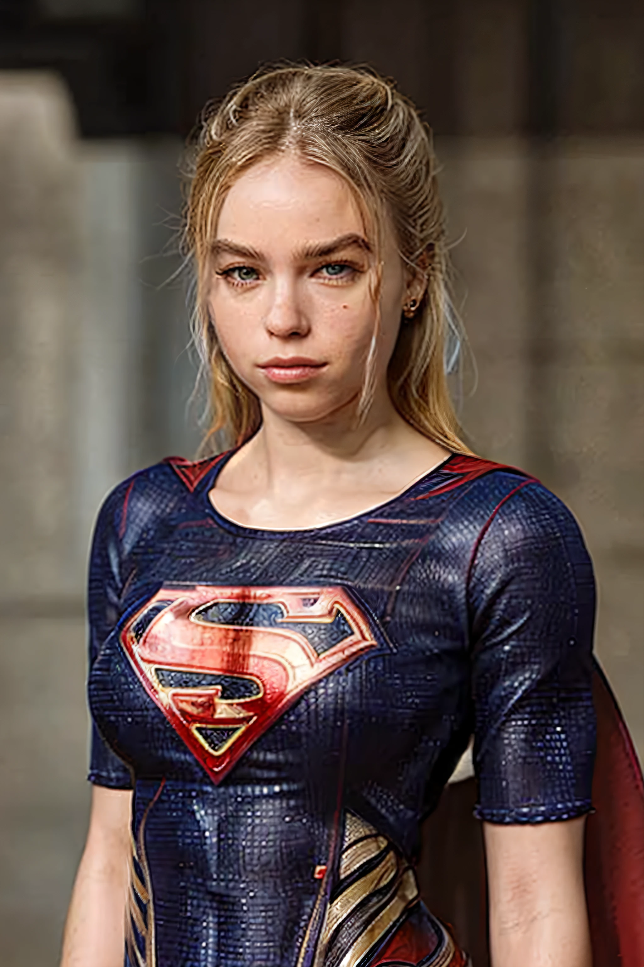 m1lly4, face, 1girl as supergirl, upper body