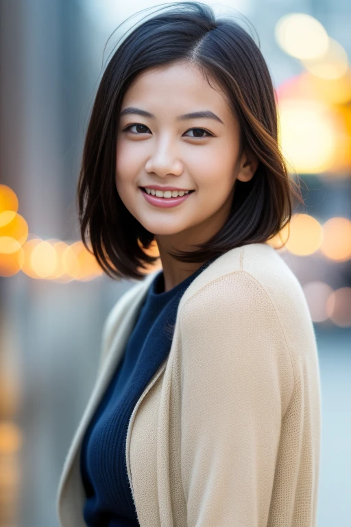 1girl,(RAW photo, best quality), (realistic, photo-realistic:1.4), masterpiece, an extremely delicate and beautiful, extremely detailed, 2k wallpaper, Amazing, finely detail, extremely detailed CG unity 8k wallpaper, ultra-detailed, highres, soft light, beautiful detailed girl, extremely detailed eyes and face, beautiful detailed nose, beautiful detailed eyes,cinematic lighting,perfect anatomy,slender body,smiling ,(bokeh:1.3)
in front of izakaya,narrow street like nakano,lights reflected on wet floor,after rain,night time,shop sign lights,winter night
wearing cashmere jacket
<lora:shimizufumika_lora:0.8>