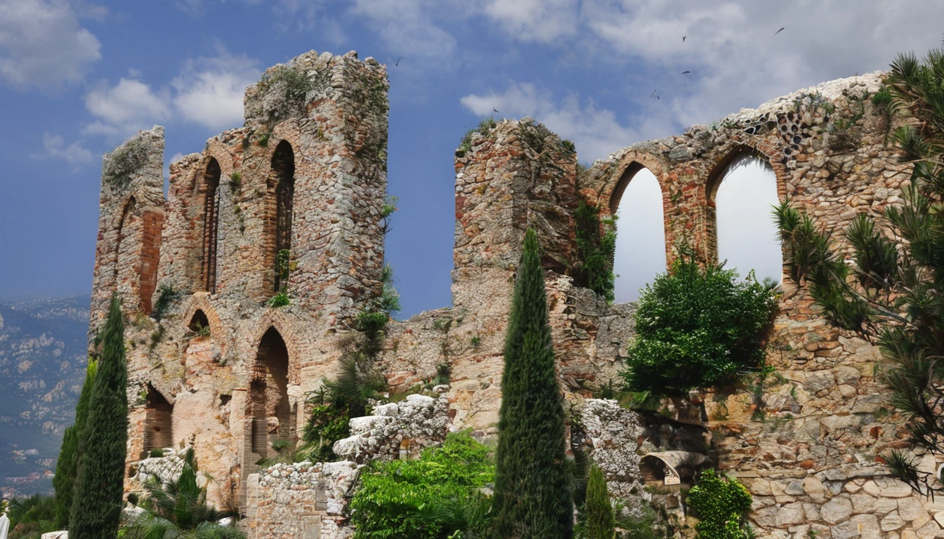 Alanya Ruins,no humans,scenery,outdoors,<lora:Alanya Ruins:1>,, masterpiece, best quality,