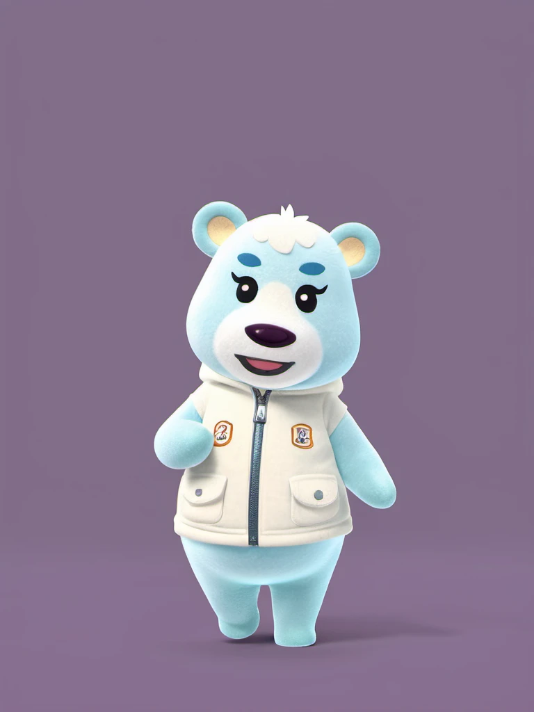 best quality,master piece, highly detailed,acs style,close up of a cute polar bear wear coat costume standing,solo,simple background,octane render, volumetric, dramatic lighting, <lora:acs-000015:0.9>