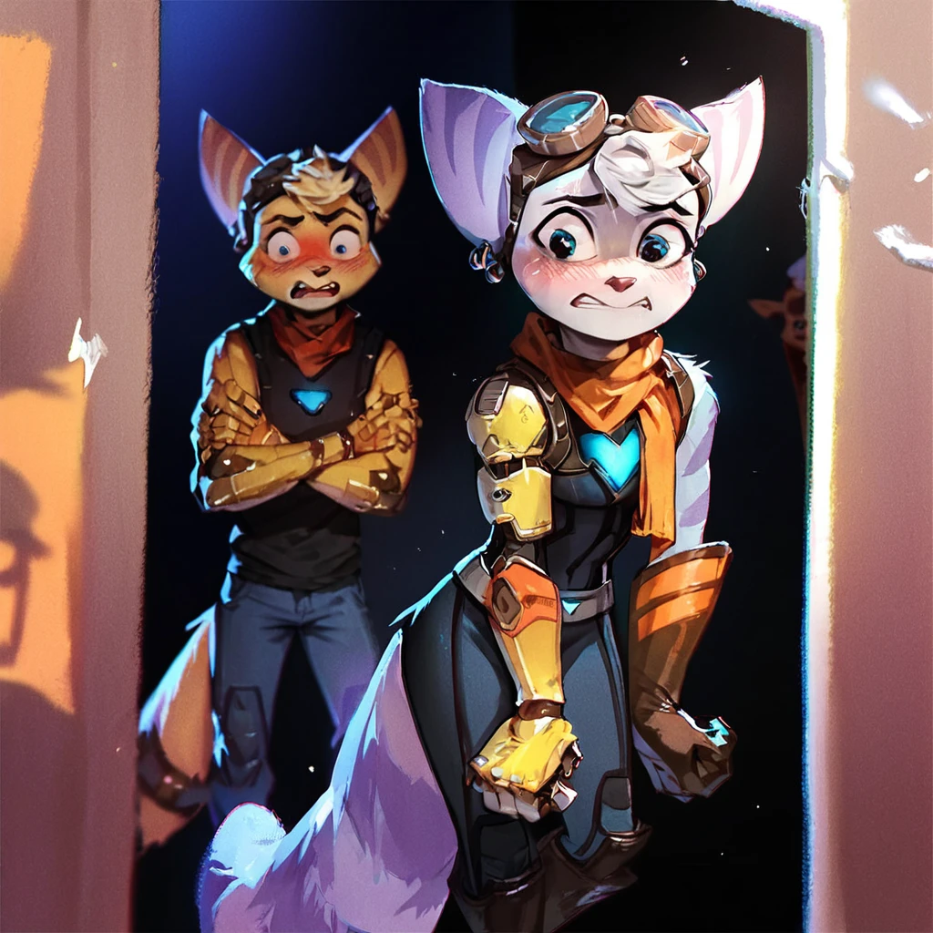 score_9, score_8_up, score_7_up, score_6_up, score_5_up, score_4_up, rivet, anthro, in public, caught,boobs,embarrassed, <lora:rivet_prodigy_v2-000060:1>