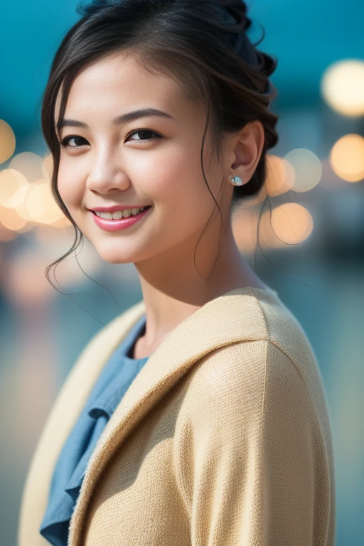 1girl,(RAW photo, best quality), (realistic, photo-realistic:1.4), masterpiece, an extremely delicate and beautiful, extremely detailed, 2k wallpaper, Amazing, finely detail, extremely detailed CG unity 8k wallpaper, ultra-detailed, highres, soft light, beautiful detailed girl, extremely detailed eyes and face, beautiful detailed nose, beautiful detailed eyes,cinematic lighting,perfect anatomy,slender body,smiling ,(bokeh:1.3)
in front of izakaya,narrow street like nakano,lights reflected on wet floor,after rain,night time,shop sign lights,winter night
wearing cashmere jacket
<lora:shimizufumika_lora:0.8>