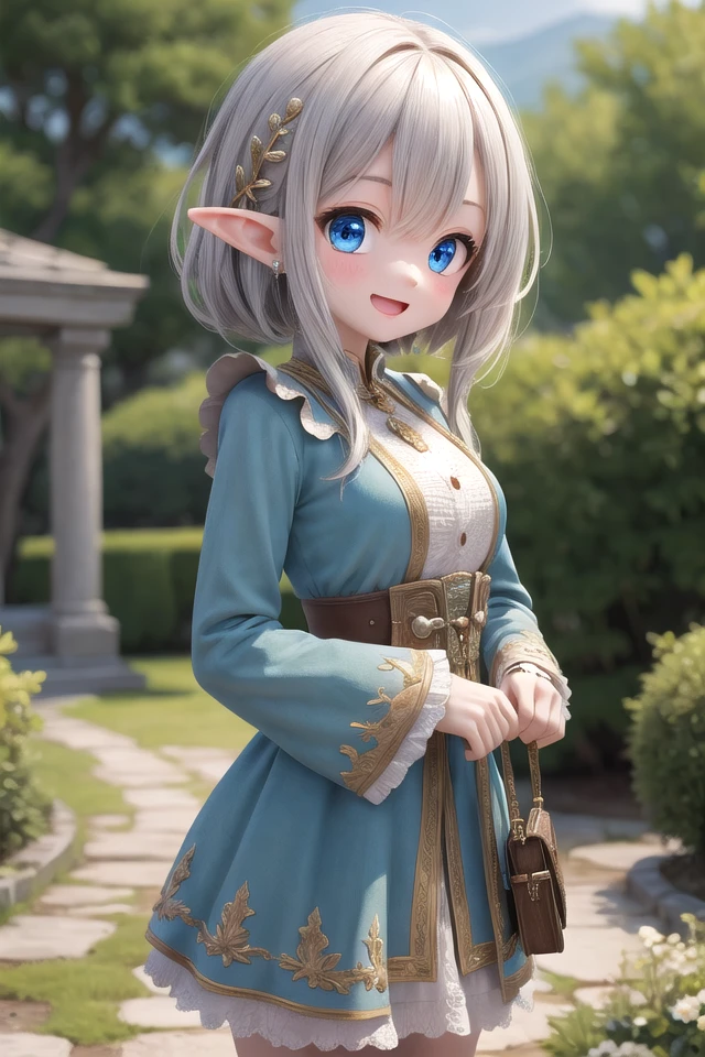 insanely detailed, absurdres, ultra-highres, ultra-detailed, best quality,
1girl, solo, nice hands, perfect hands
BREAK
elf girl, (wearing sorcerer outfit:1.2), (nsfw:-1.5), (navel:-1)
BREAK
happy smile, laugh, open mouth
BREAK
45 angle,
standing, cowboy shot, looking at viewer
BREAK
slender, kawaii, perfect symmetrical face, ultra cute girl, ultra cute face, ultra detailed eyes, ultra detailed hair, ultra cute, ultra beautiful
BREAK
fantasy world, garden of castle, depth of field, ultra detailed background
BREAK
medium breasts,
BREAK
silver hair, elf ear, blue eyes