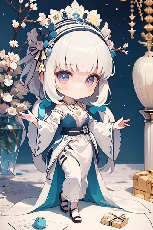 (masterpiece, best quality:1.2),chibi,a woman with long hair and a necklace,cn_paper_cut,paper_cut style,
<lora:lbc_Q_ban:0.6>,
